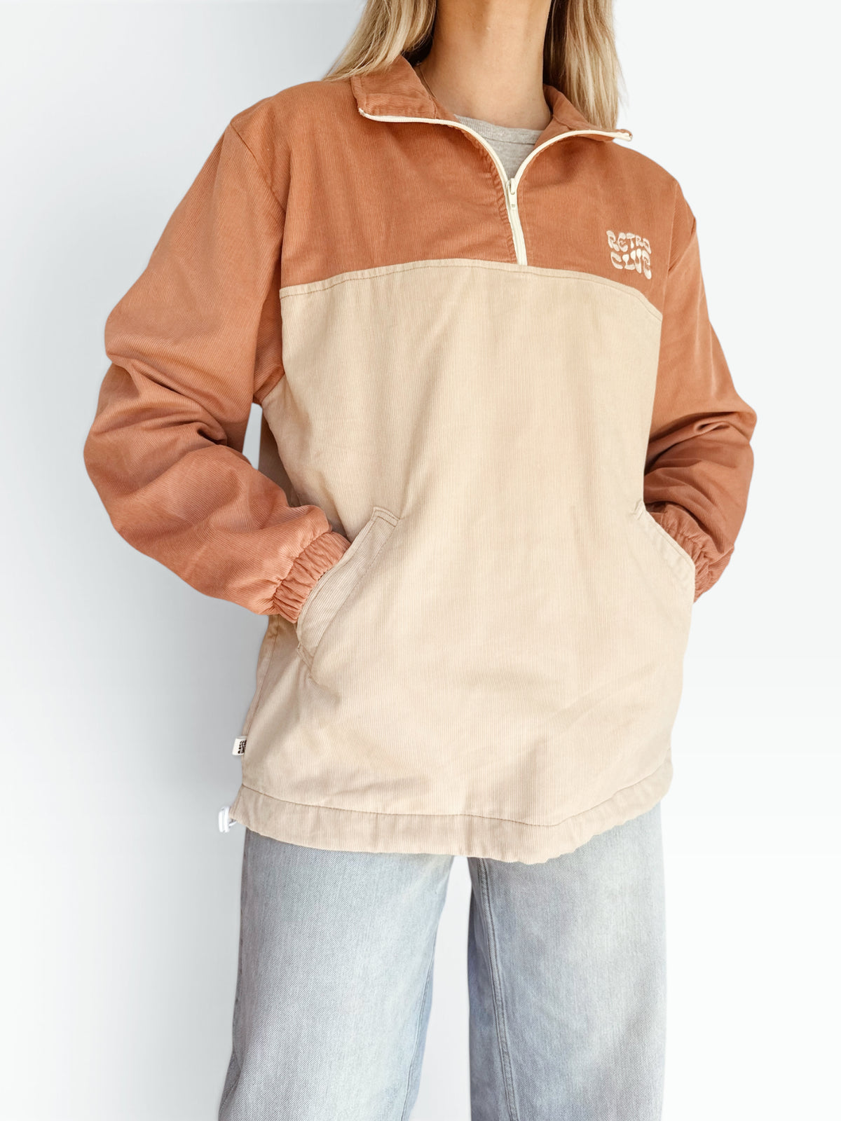 Dawn Corduroy Quarter-Zip (Pink)