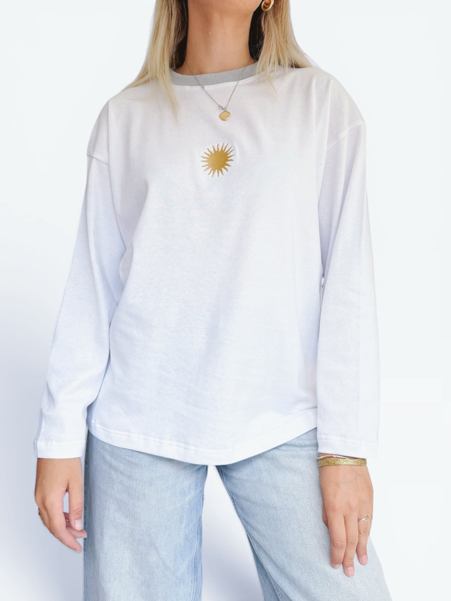 Unisex Sunburst Long Tee (Grey)