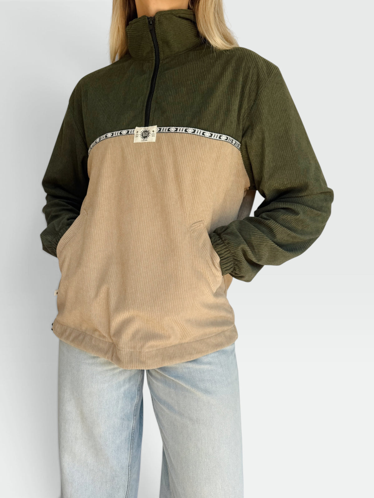 Dusk Corduroy Quarter-Zip (Khaki)