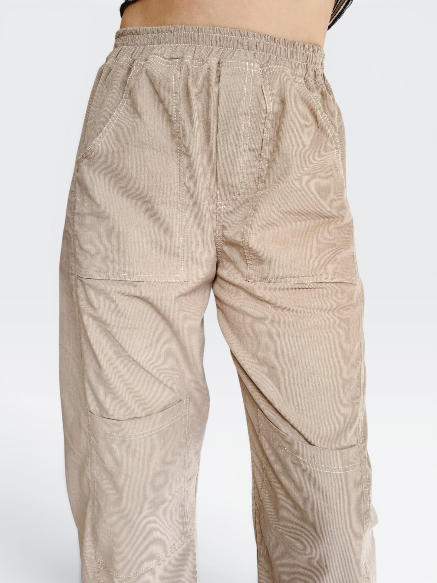 Women's Barrel Leg Corduroy Pants
