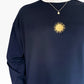 Unisex Sunburst Long Tee (Navy)