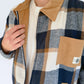 Workers Jacket (Navy Plaid Sherpa)