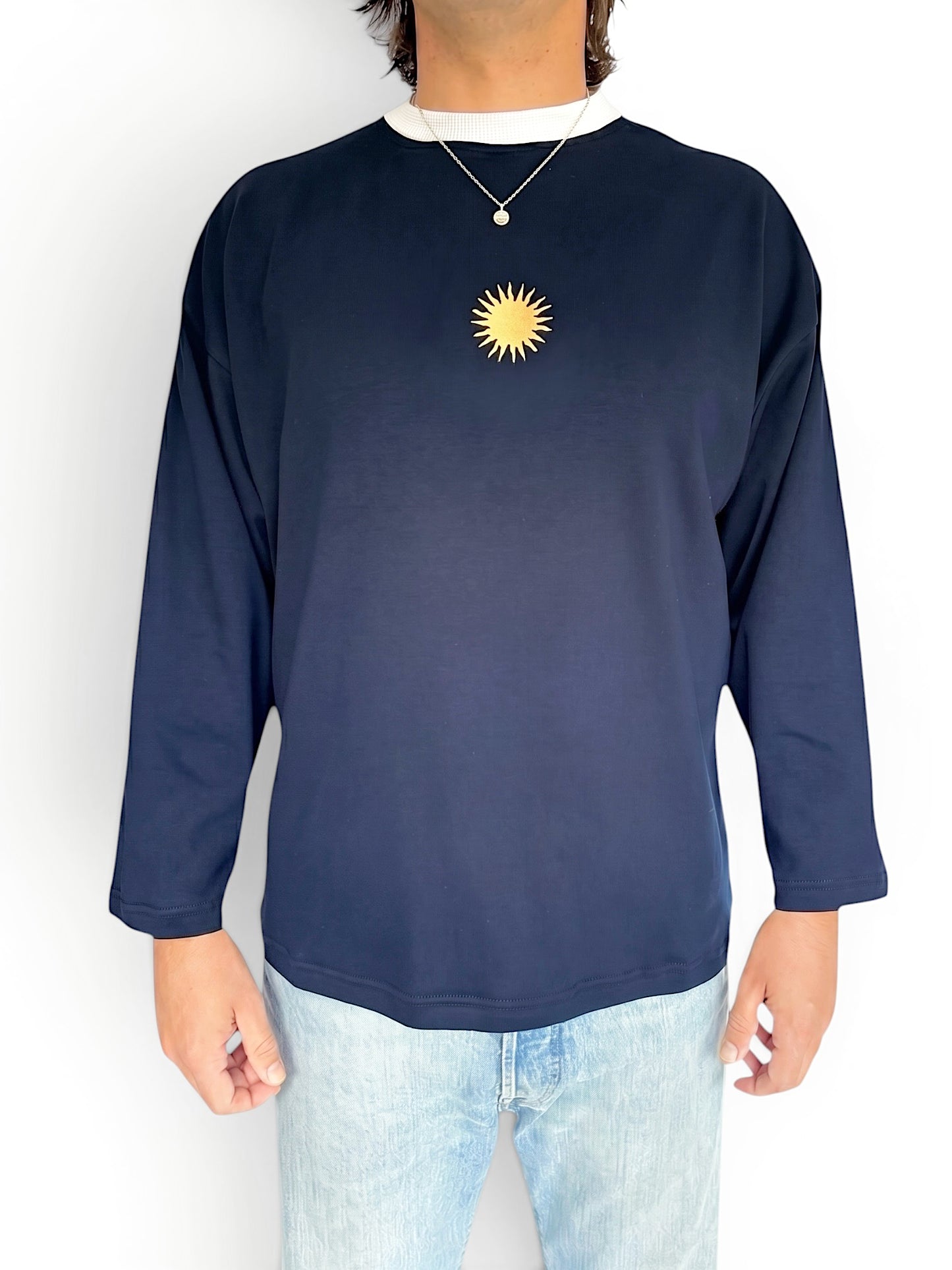 Unisex Sunburst Long Tee (Navy)