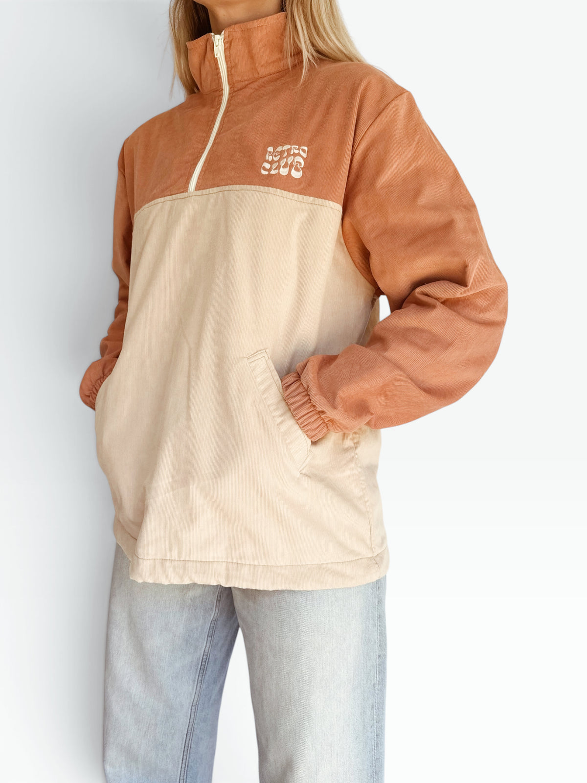 Dawn Corduroy Quarter-Zip (Pink)