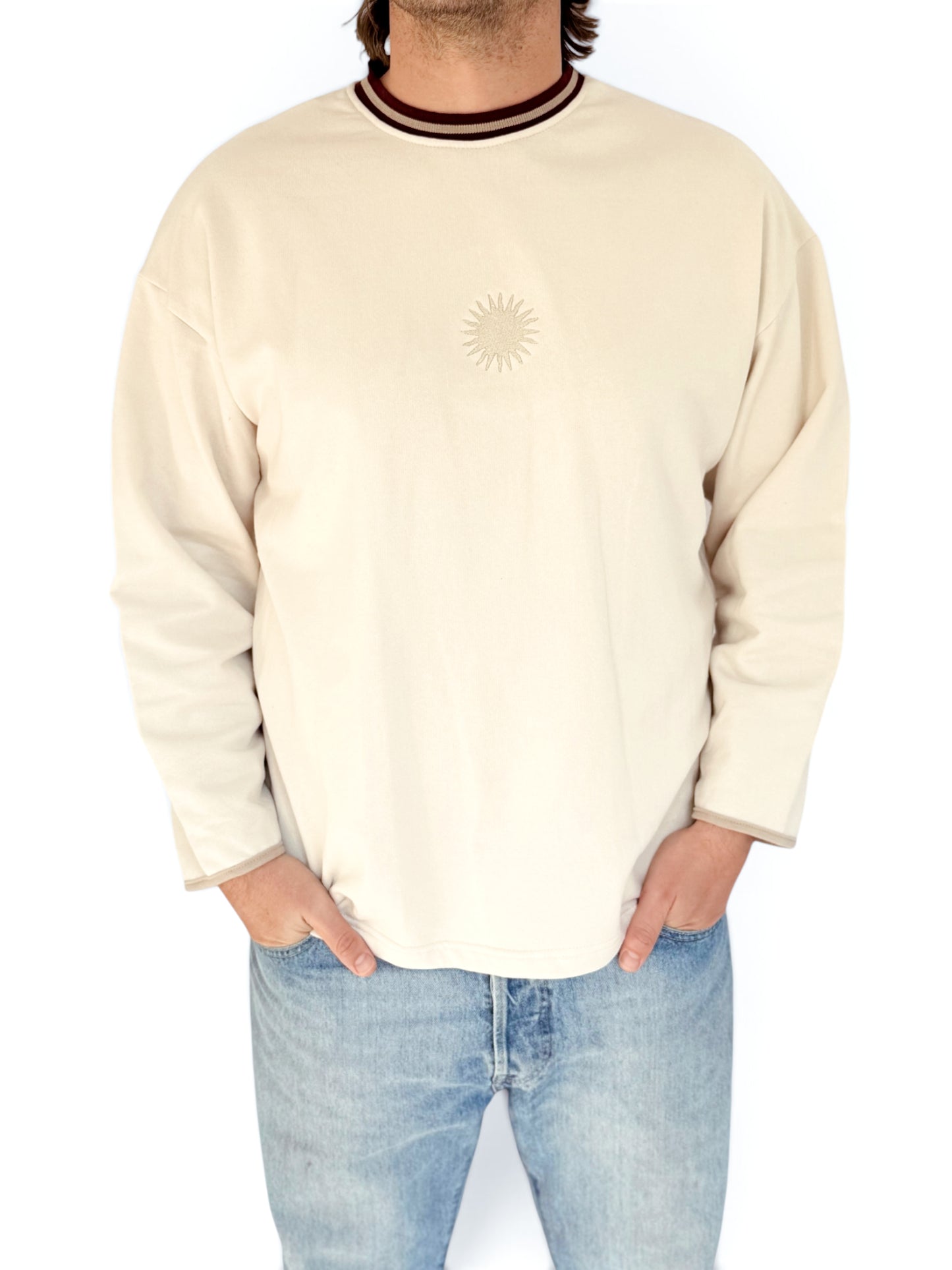 Unisex Sunburst Crew (Maroon)