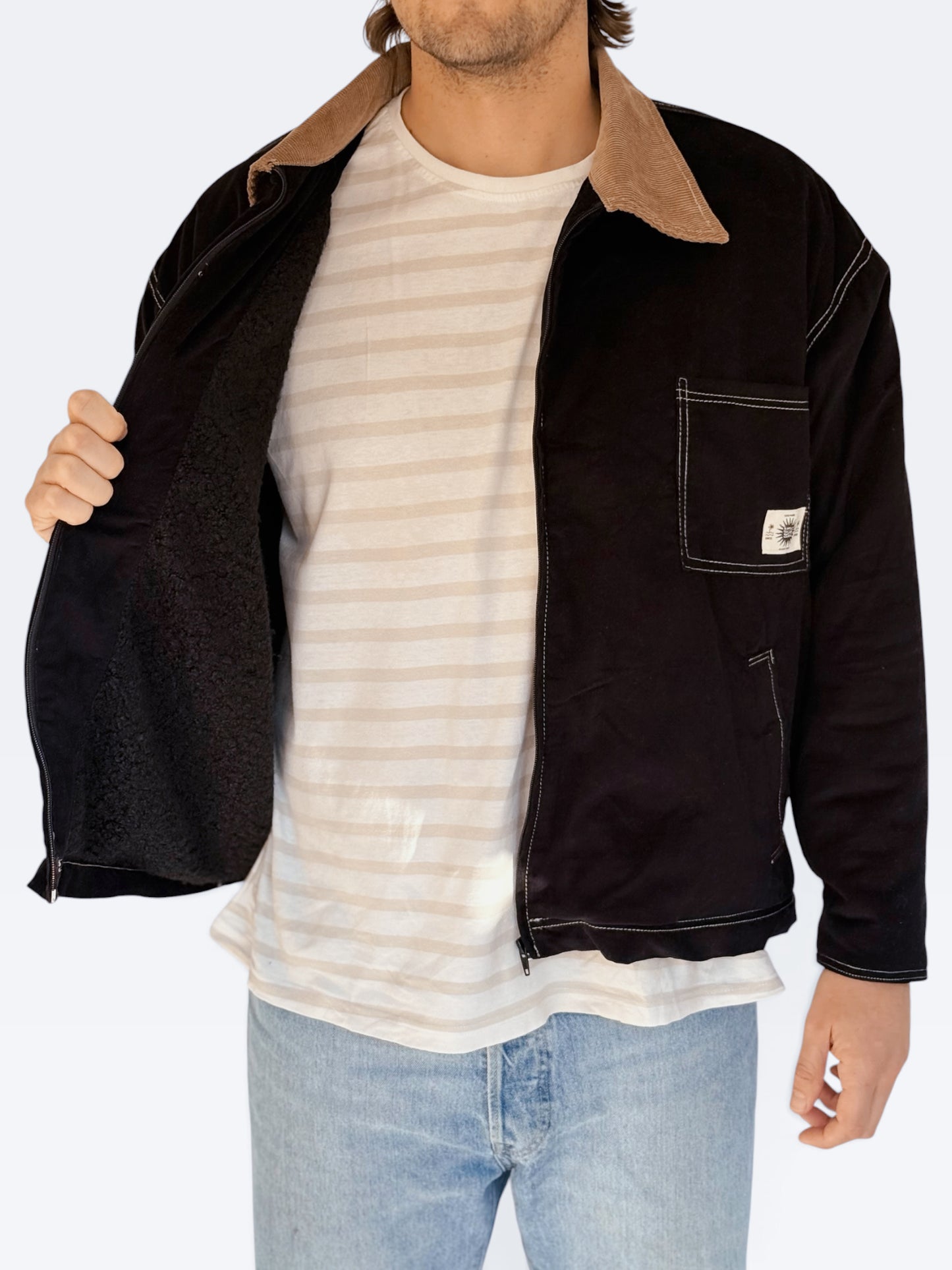 Workers Jacket (Black Sherpa)