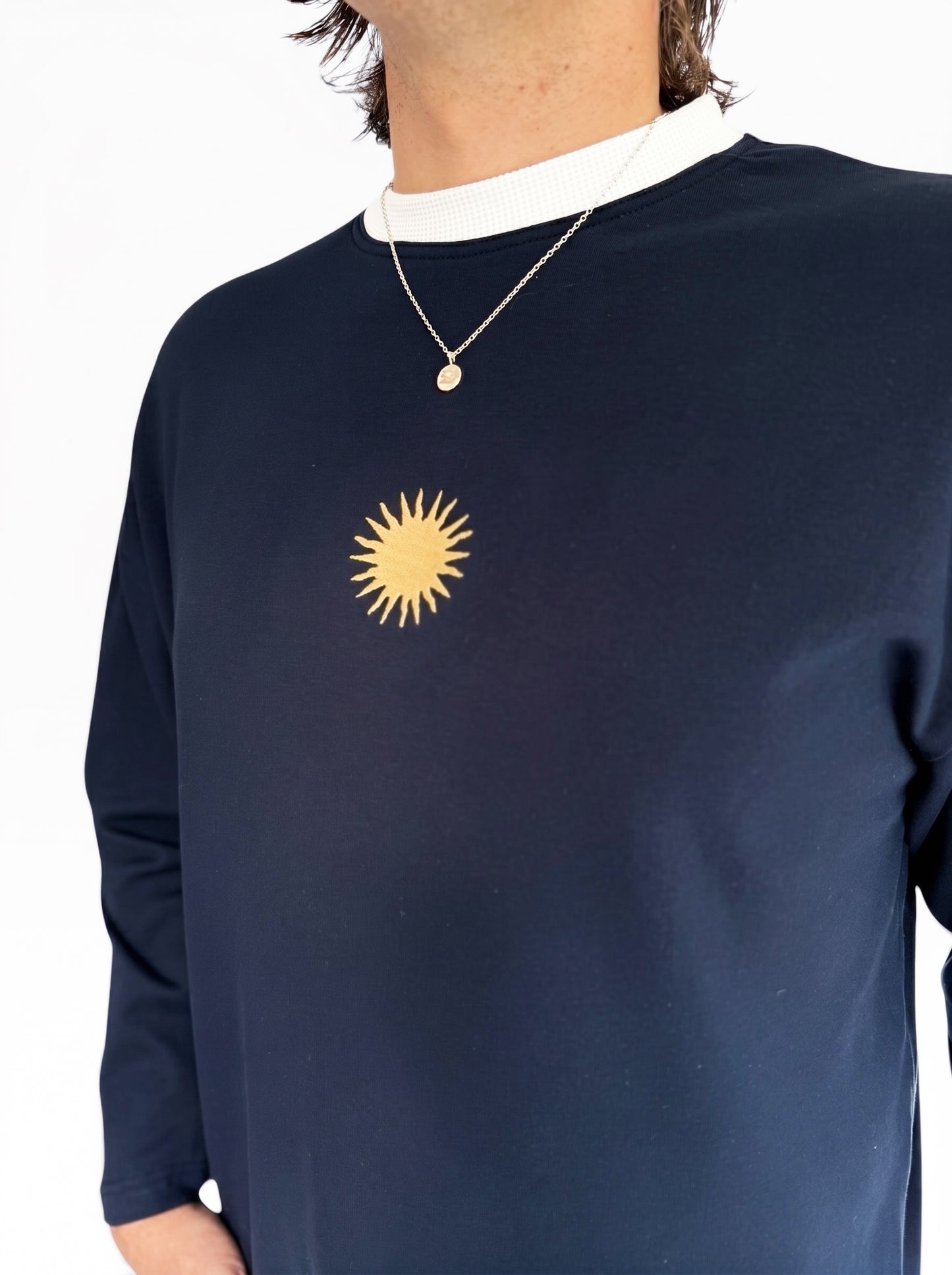 Unisex Sunburst Long Tee (Navy)