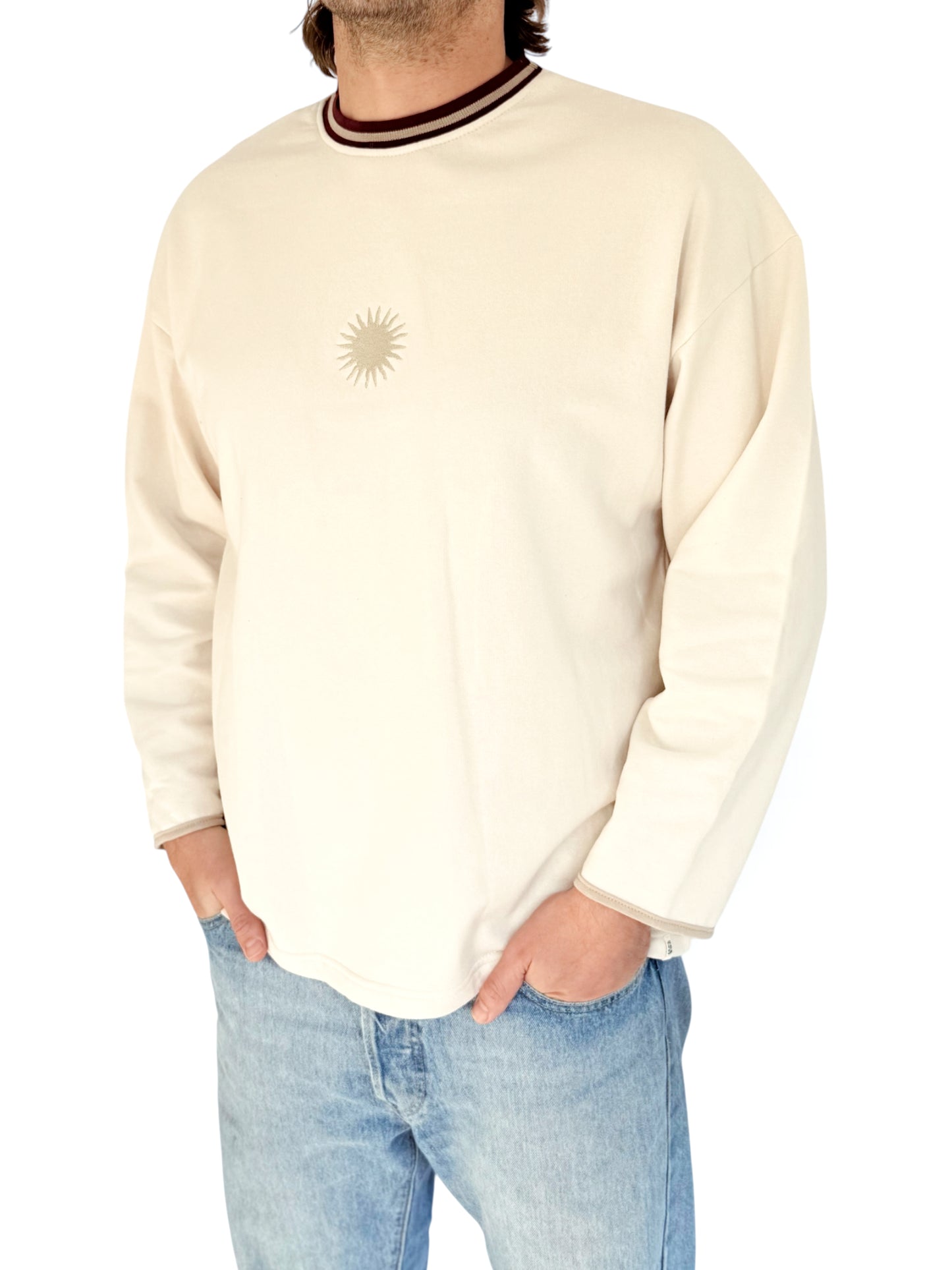 Unisex Sunburst Crew (Maroon)