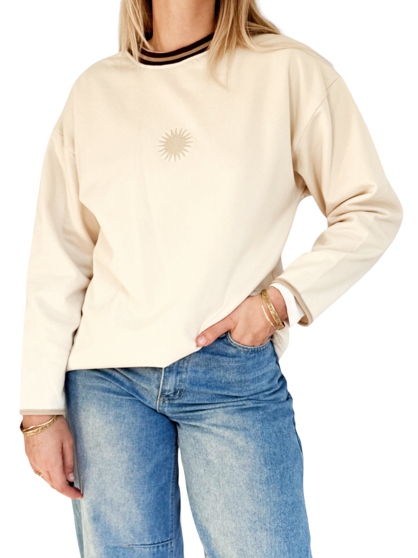 Unisex Sunburst Crew (Maroon)