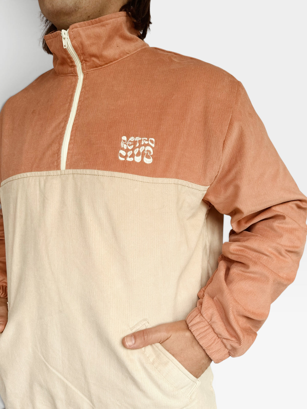 Dawn Corduroy Quarter-Zip (Pink)