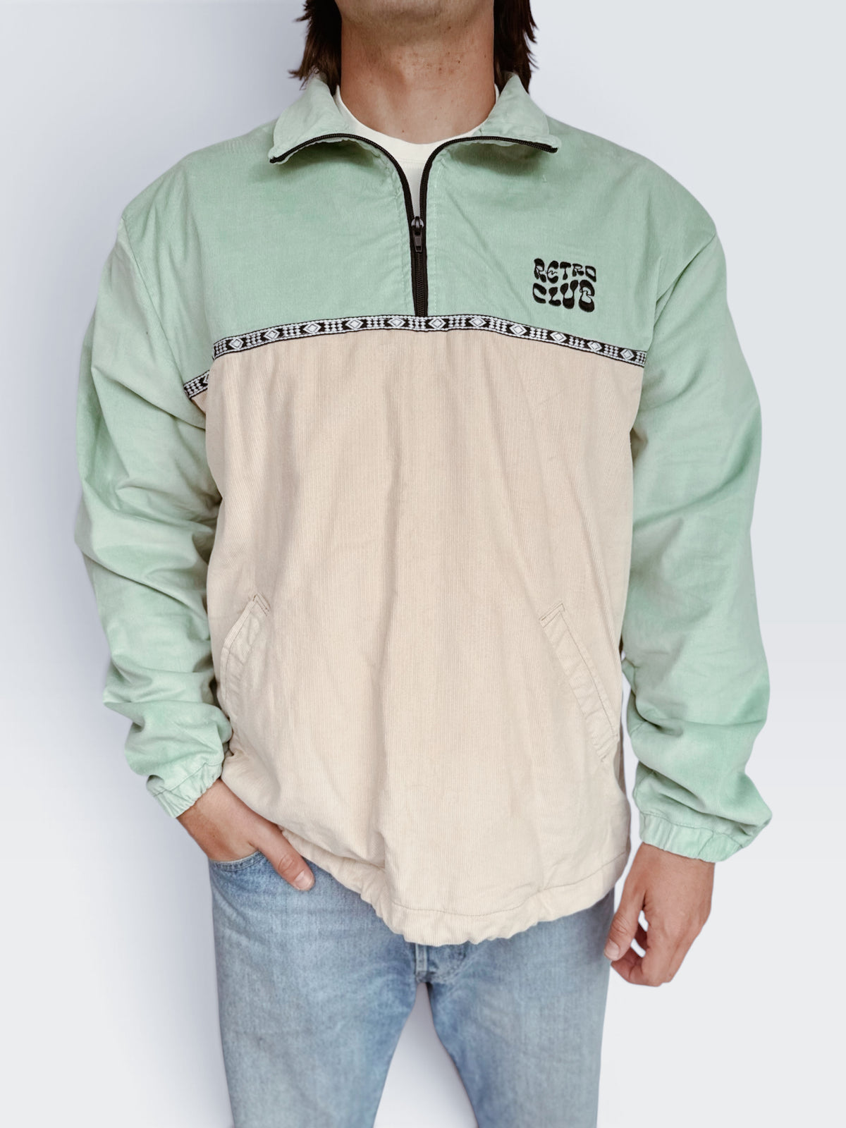 Dawn Corduroy Quarter-Zip (Mint)