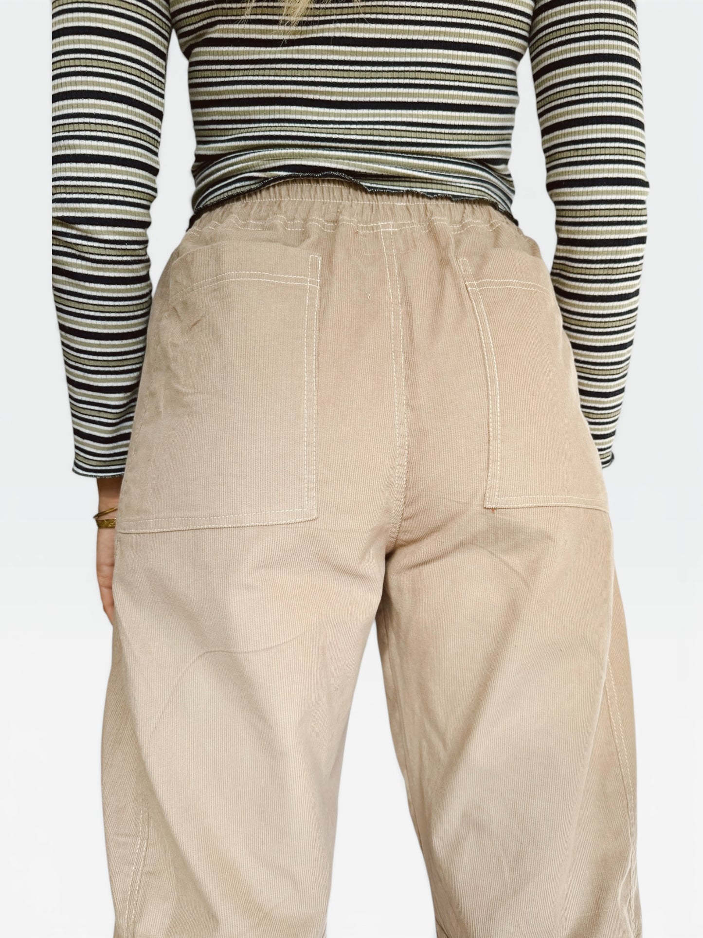 Women's Barrel Leg Corduroy Pants