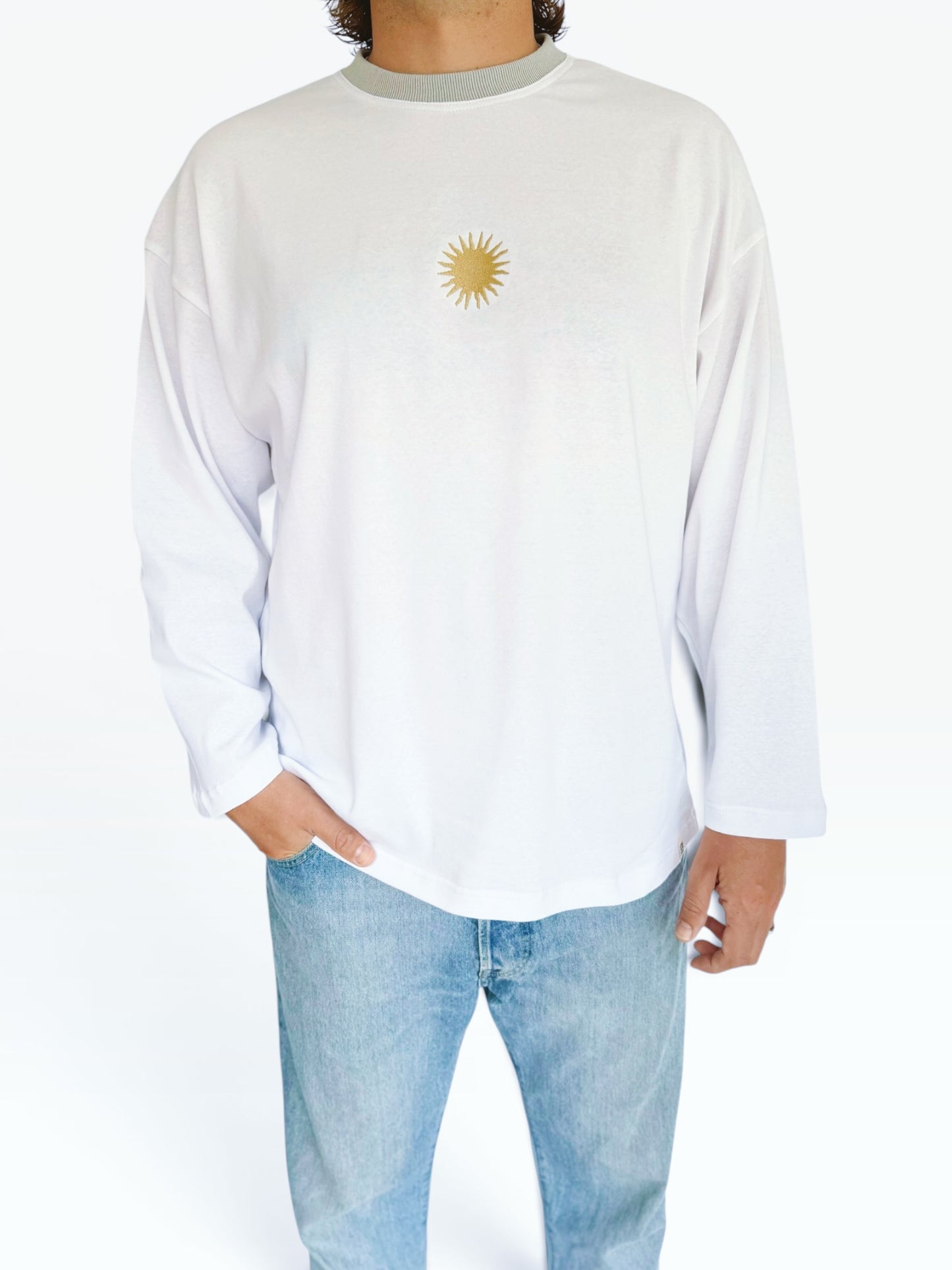 Unisex Sunburst Long Tee (Grey)