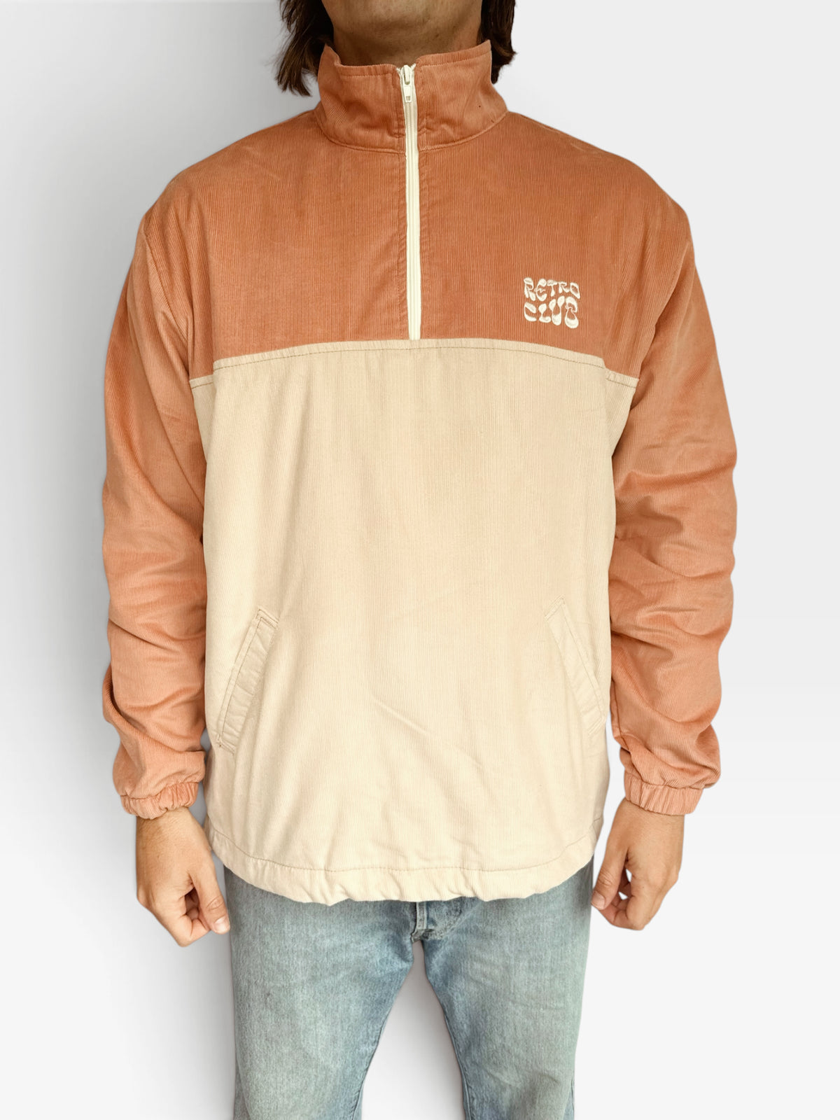 Dawn Corduroy Quarter-Zip (Pink)