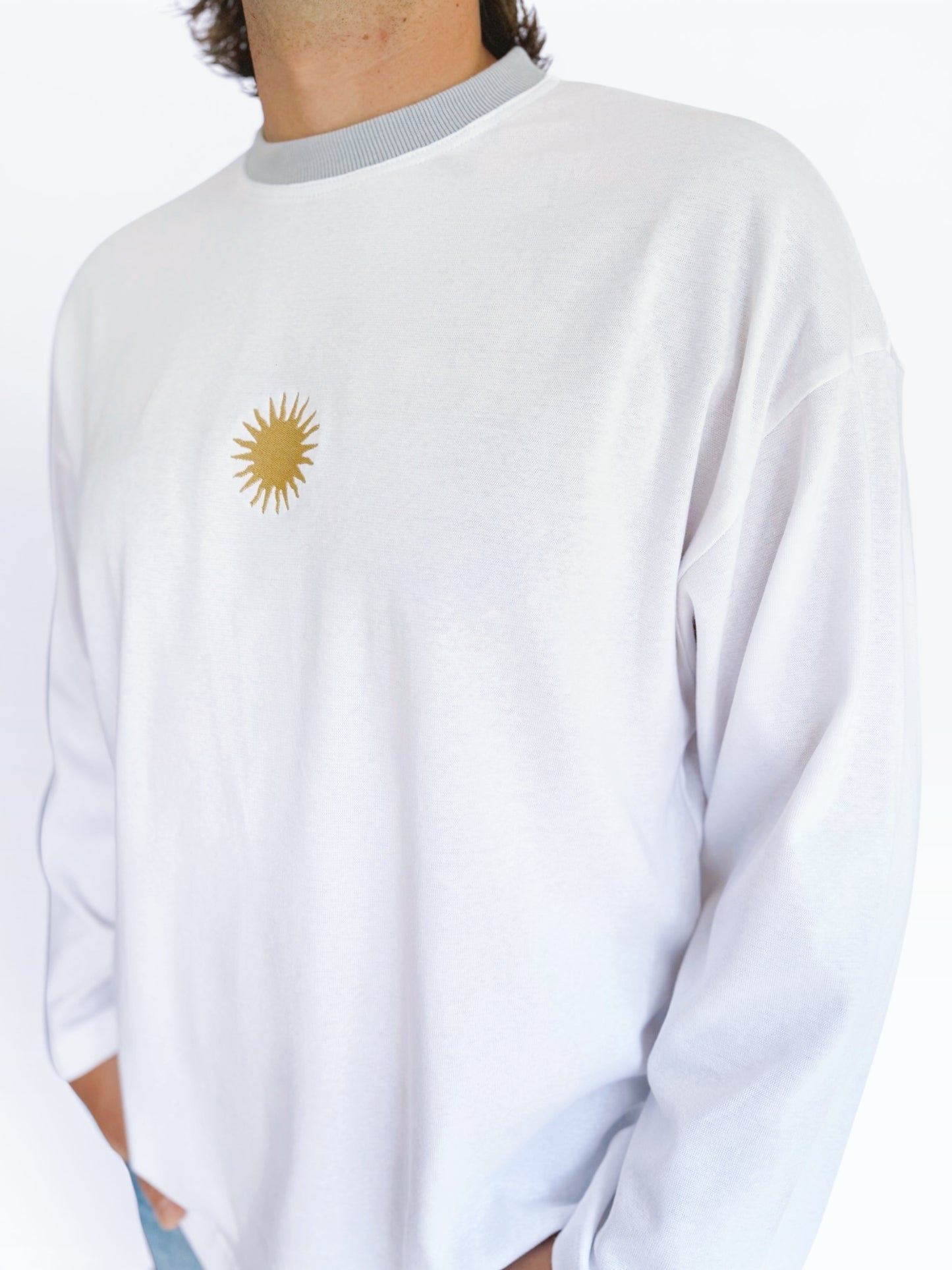 Unisex Sunburst Long Tee (Grey)