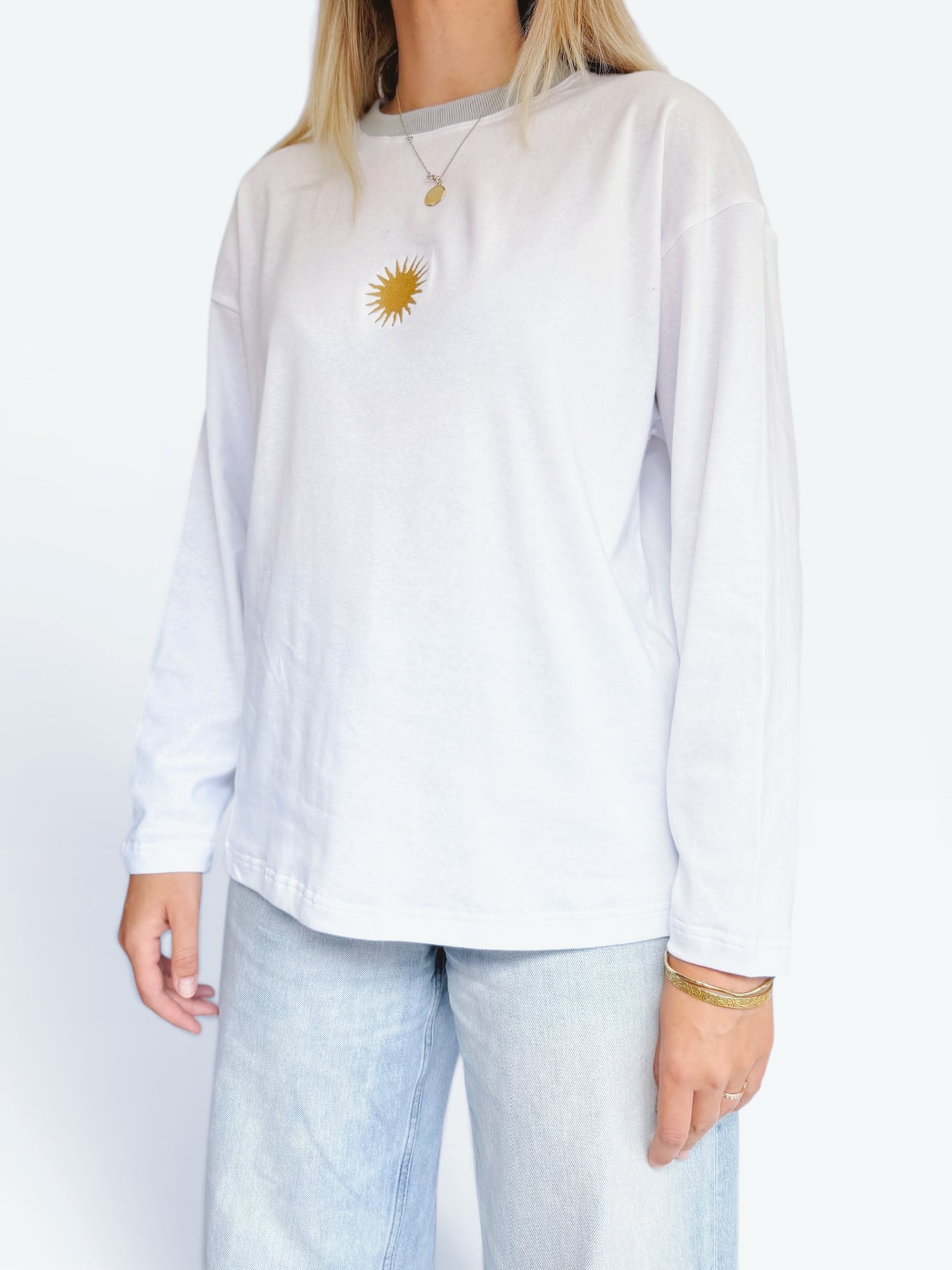 Unisex Sunburst Long Tee (Grey)