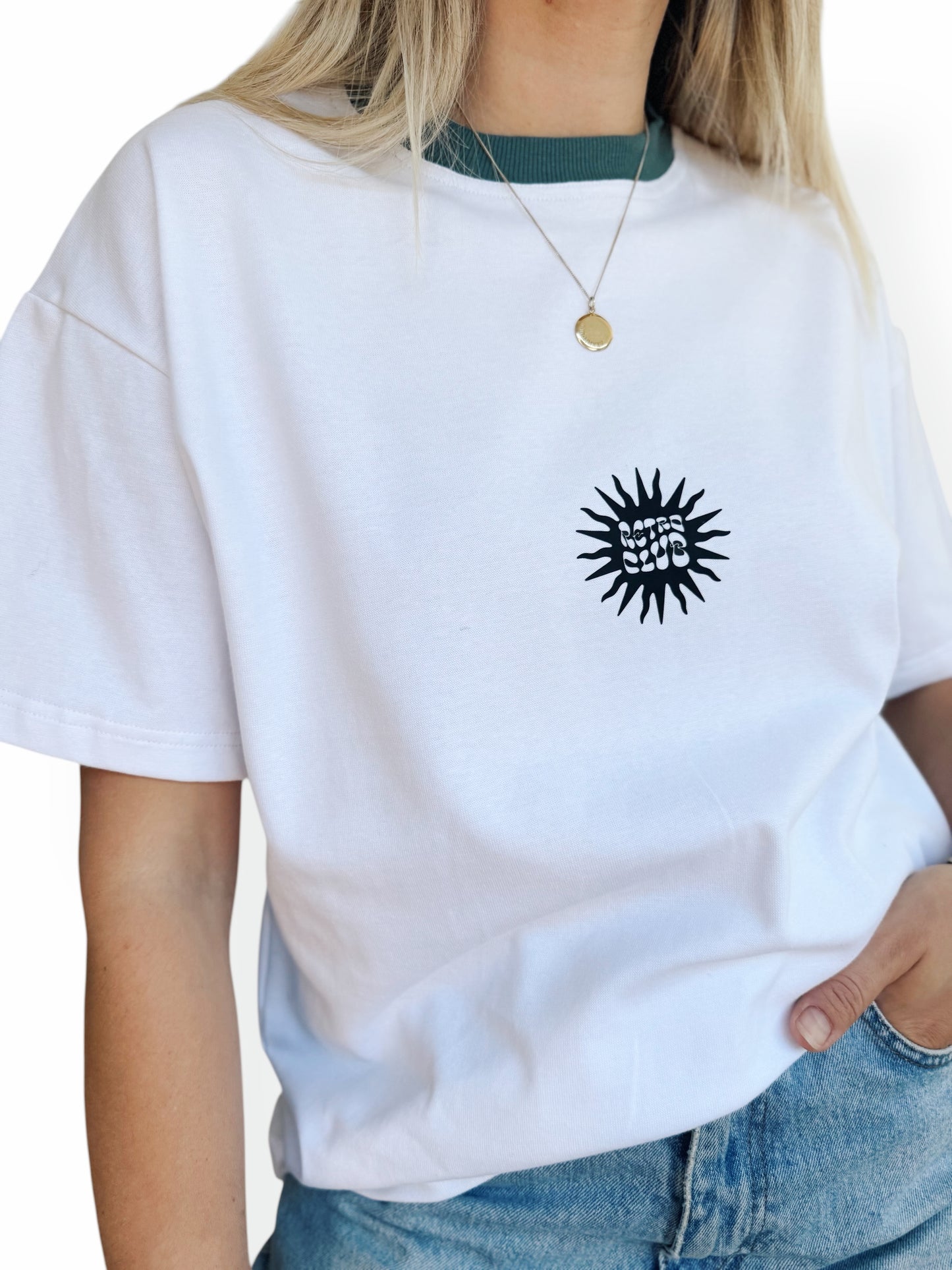 RC Sun - Unisex Short White Tee (Sage Crew)