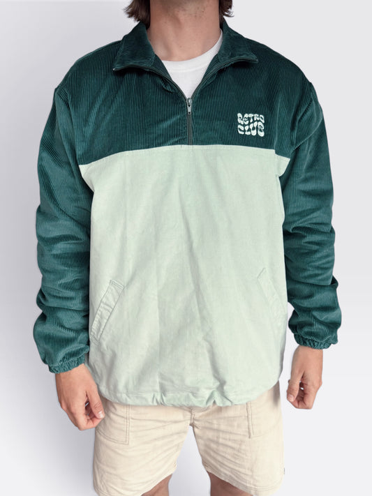 Dawn Corduroy Quarter-Zip (Teal)