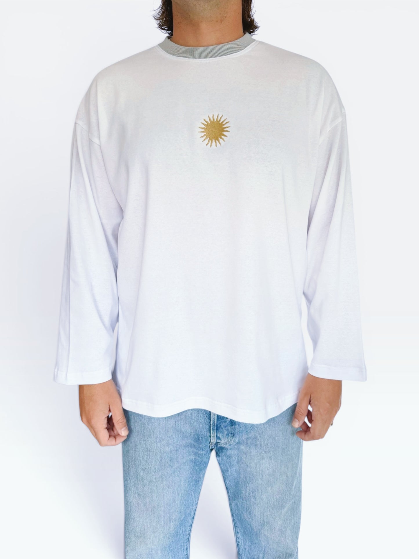 Unisex Sunburst Long Tee (Grey)