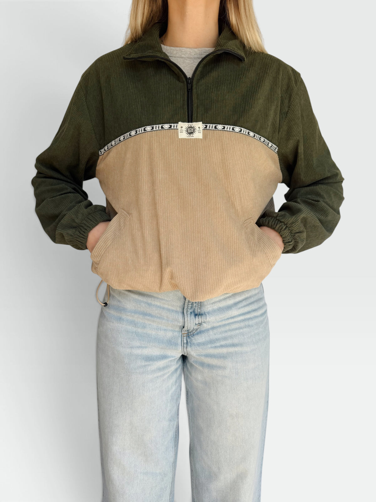Dusk Corduroy Quarter-Zip (Khaki)
