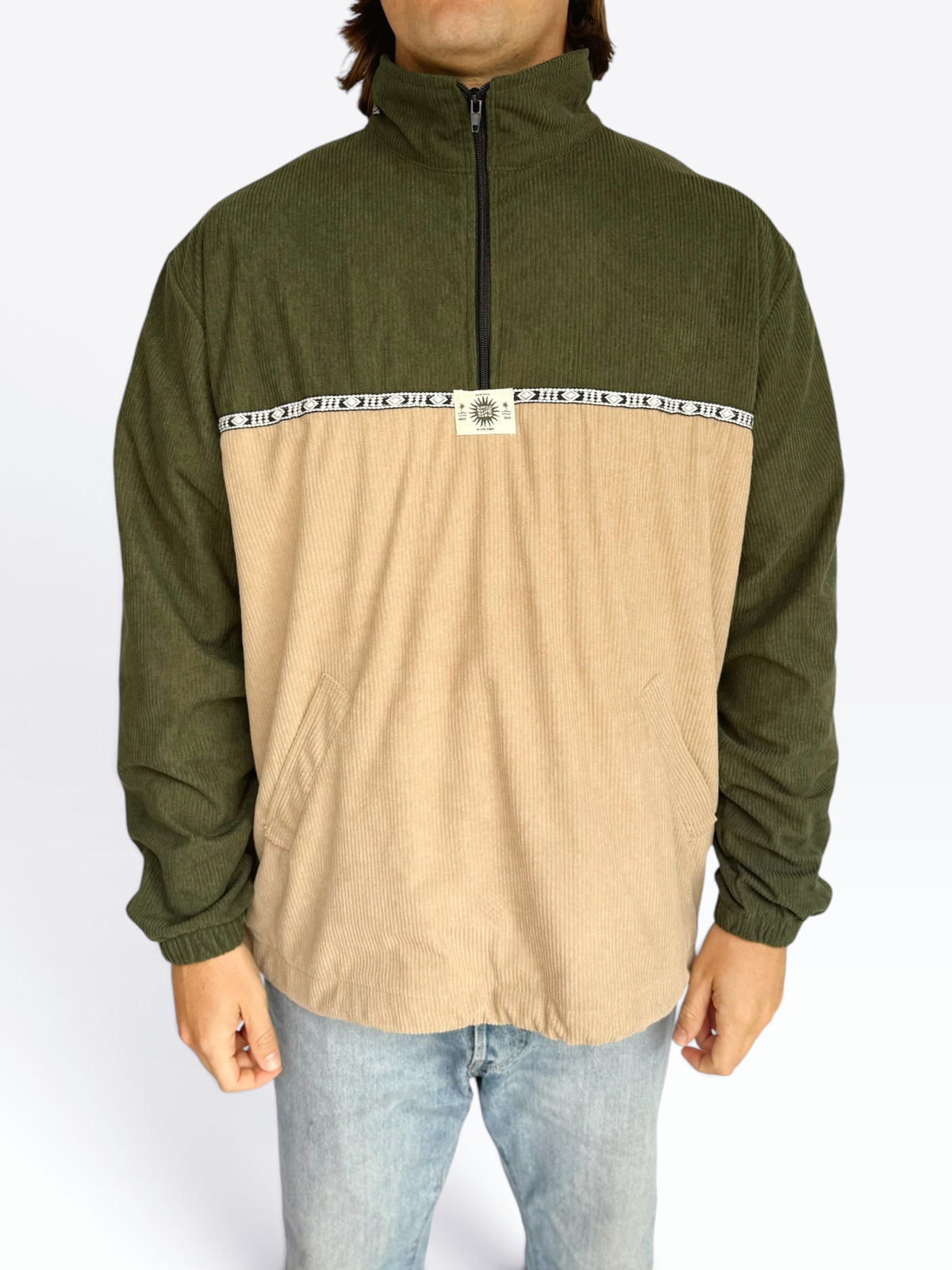 Dusk Corduroy Quarter-Zip (Khaki)