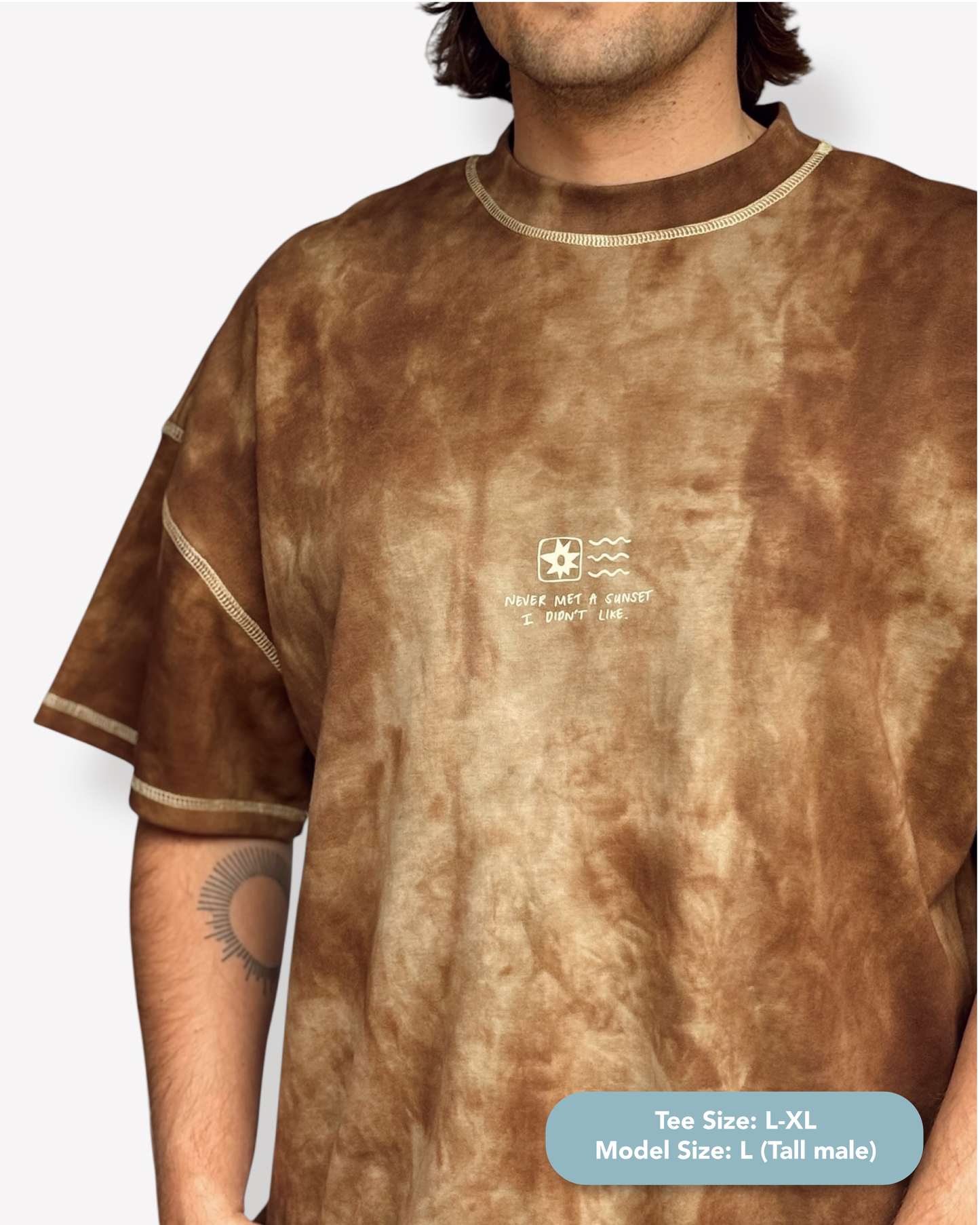 Unisex "Sunset" Short Tee (Brown Tie Dye)