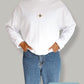 Crop Fit - Classic White Long Sleeve (Grey collar)