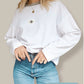 Crop Fit - Classic White Long Sleeve (Grey collar)