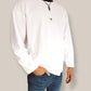 Unisex Classic White Long Sleeve (Teal Collar)