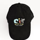 Retro 5 Panel Corduroy Cap - Black "Surfs Up"