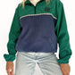 Dawn Corduroy Quarter-zip (Emerald & Navy)