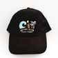 Retro 5 Panel Corduroy Cap - Black "Surfs Up"