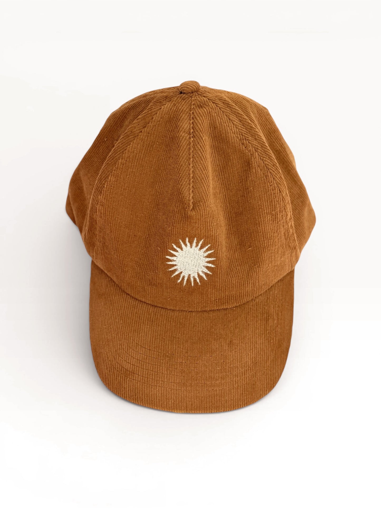 Retro 5 Panel Corduroy Cap - Tan "Laid Back"