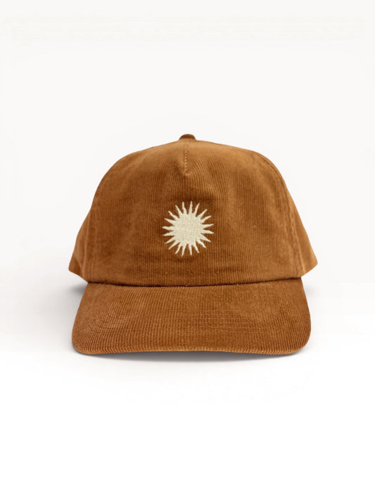Retro 5 Panel Corduroy Cap - Tan "Laid Back"