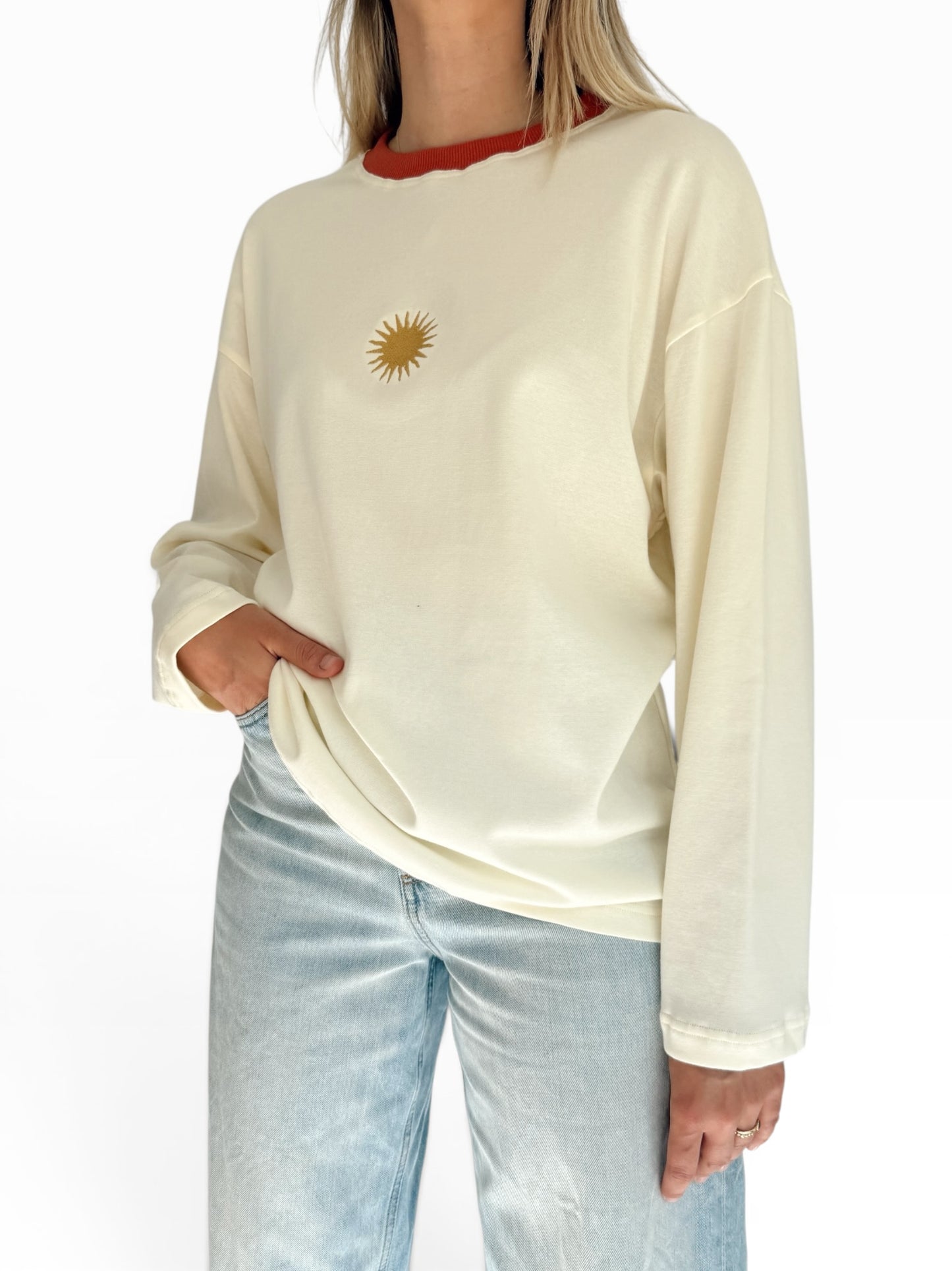 Unisex Sunburst Long Tee (Rust)