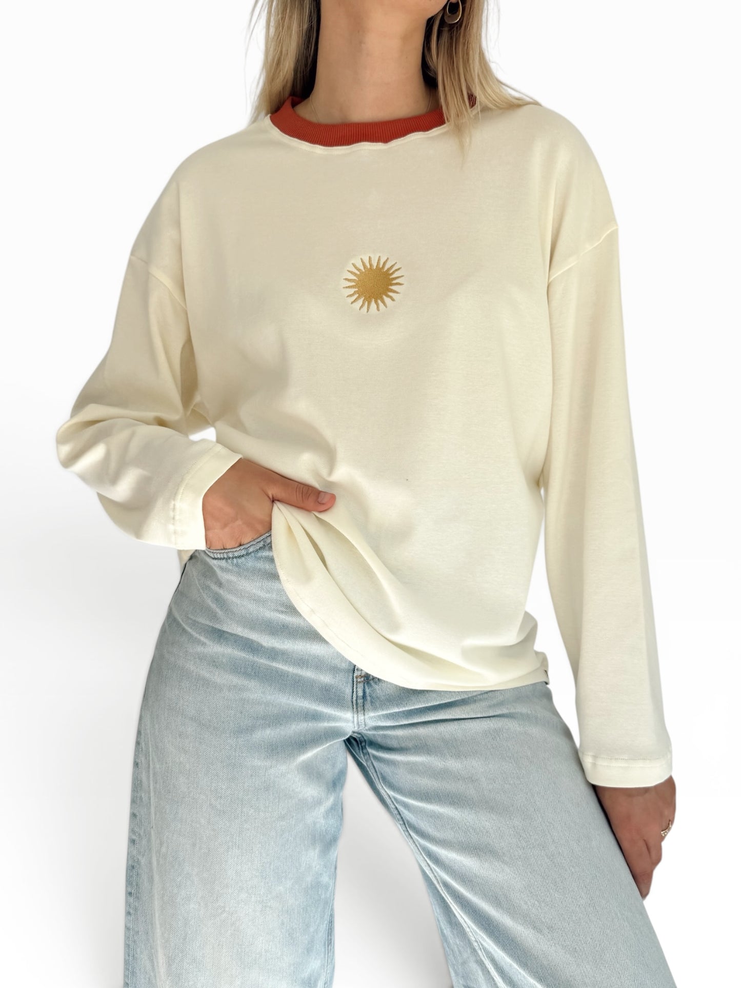 Unisex Sunburst Long Tee (Rust)