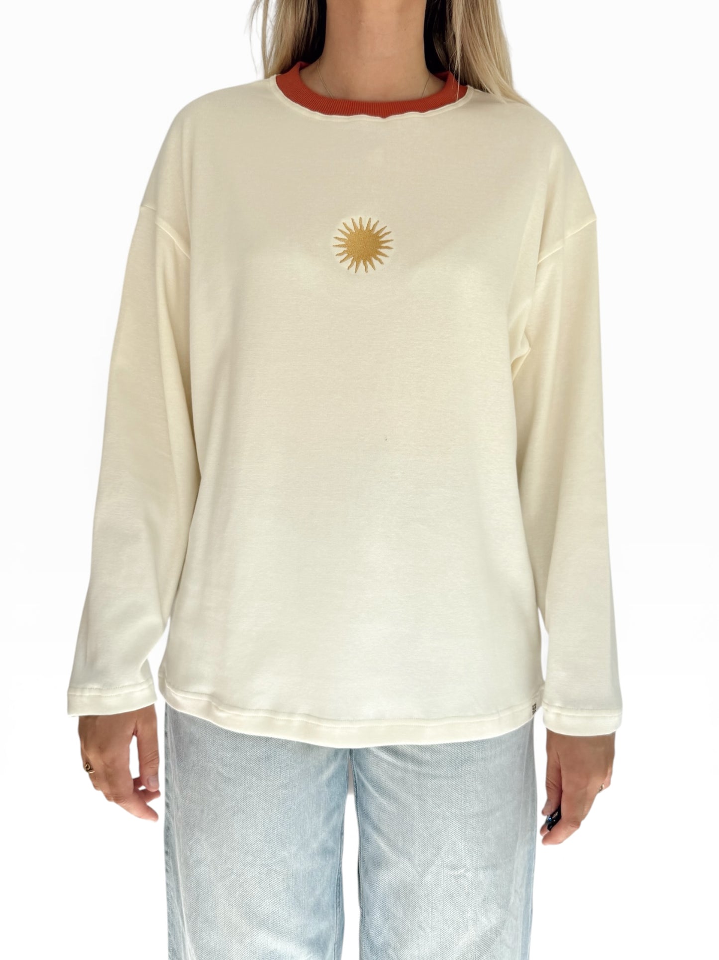 Unisex Sunburst Long Tee (Rust)