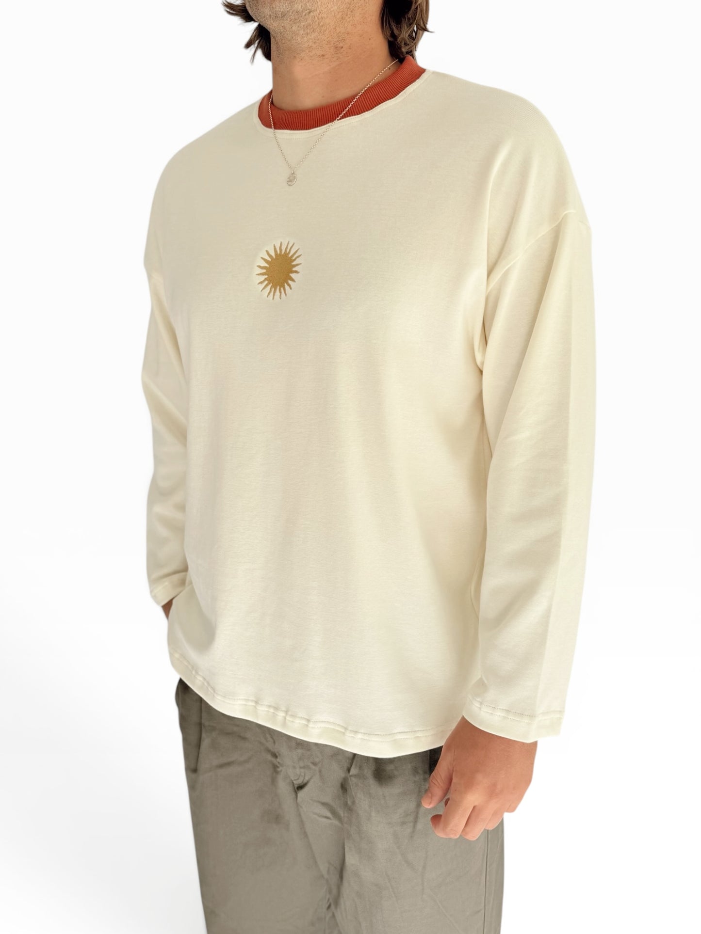 Unisex Sunburst Long Tee (Rust)