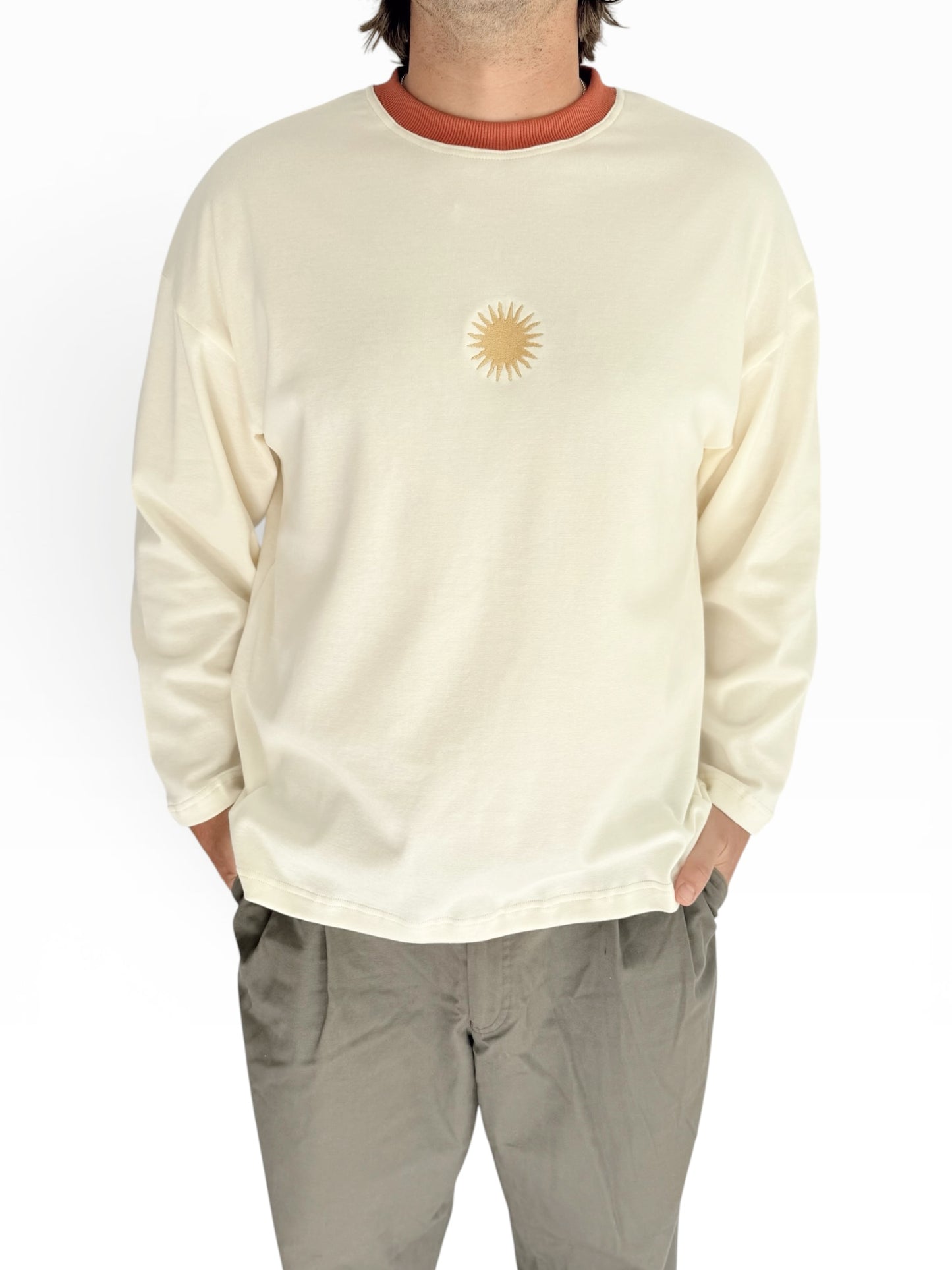 Unisex Sunburst Long Tee (Rust)