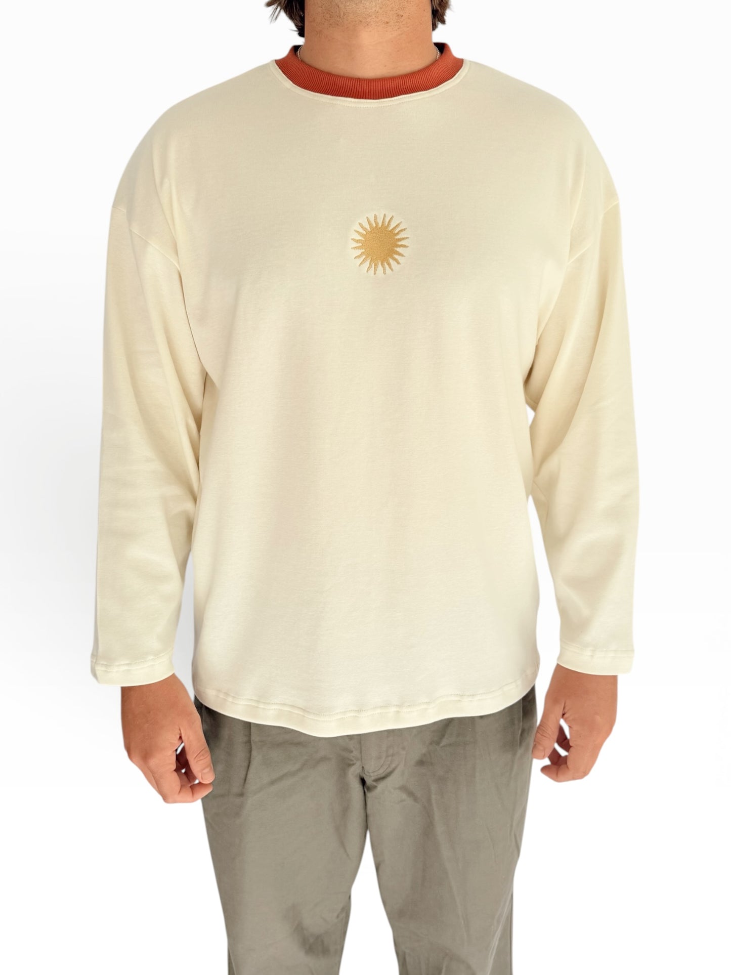 Unisex Sunburst Long Tee (Rust)