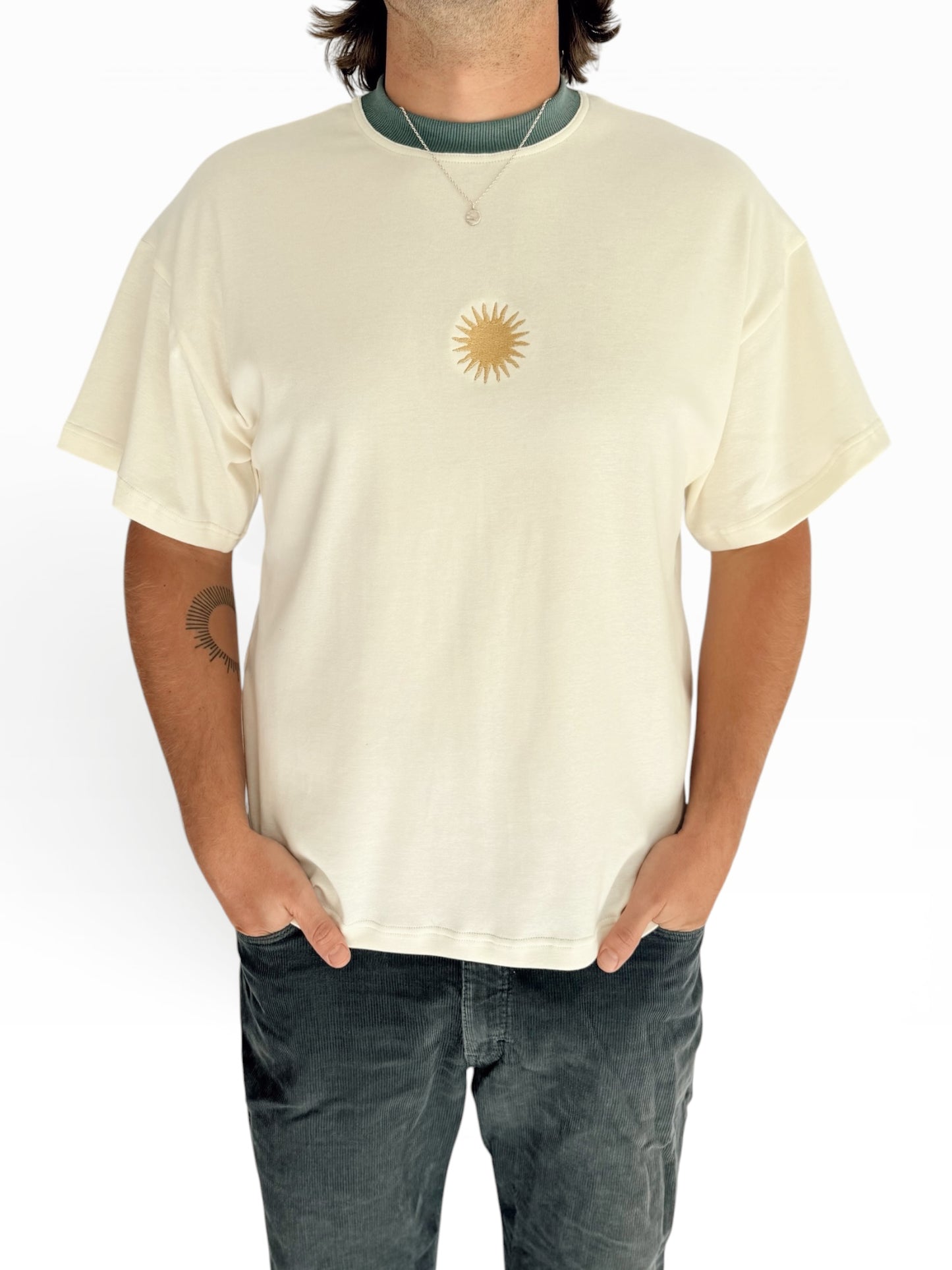 Unisex Sunburst Short Tee (Sage)