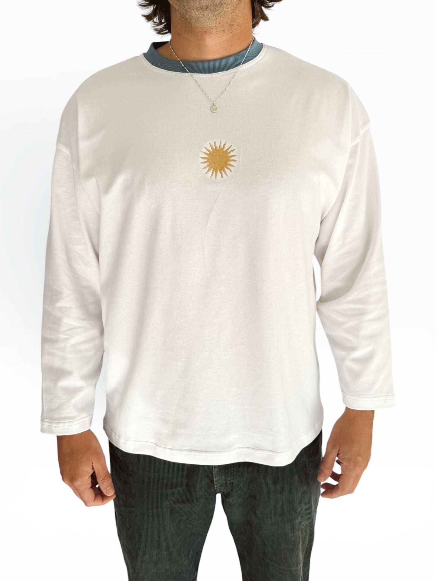 Unisex Sunburst Long Tee (Blue)