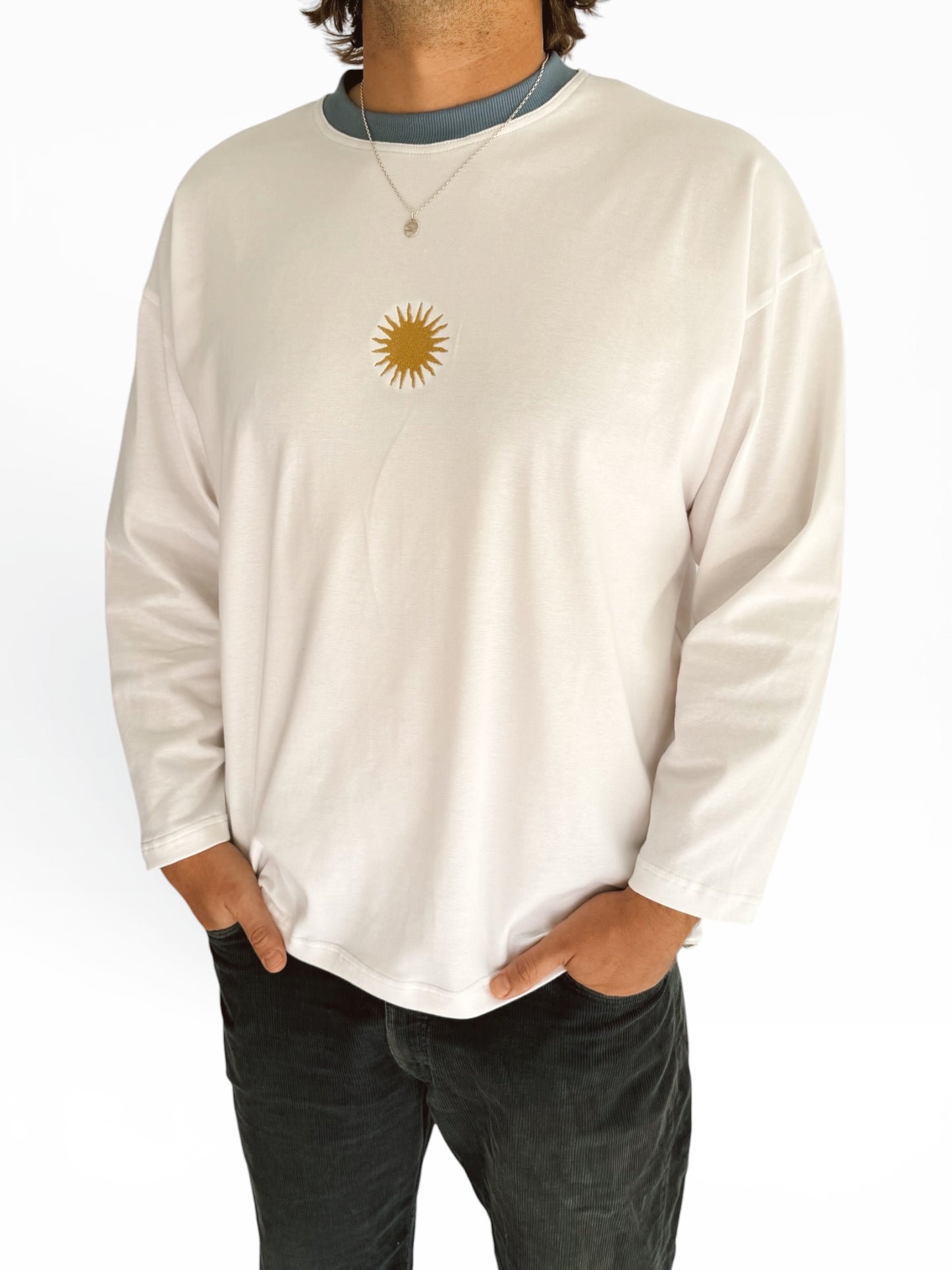 Unisex Sunburst Long Tee (Blue)