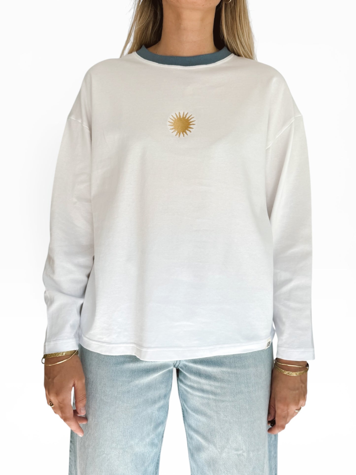 Unisex Sunburst Long Tee (Blue)