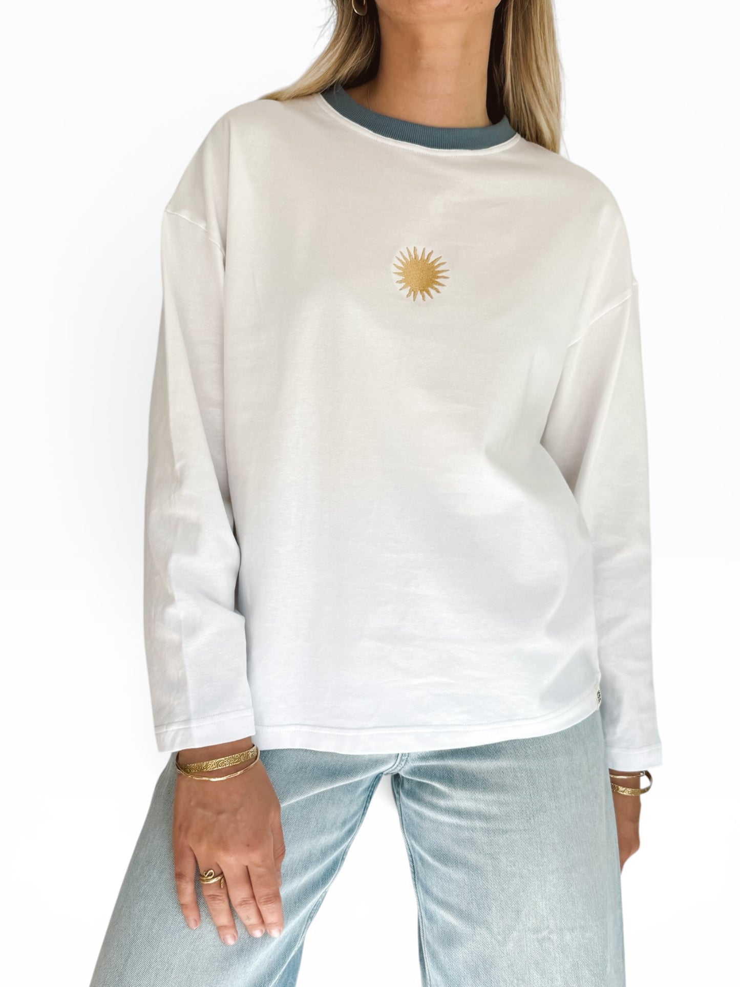 Unisex Sunburst Long Tee (Blue)