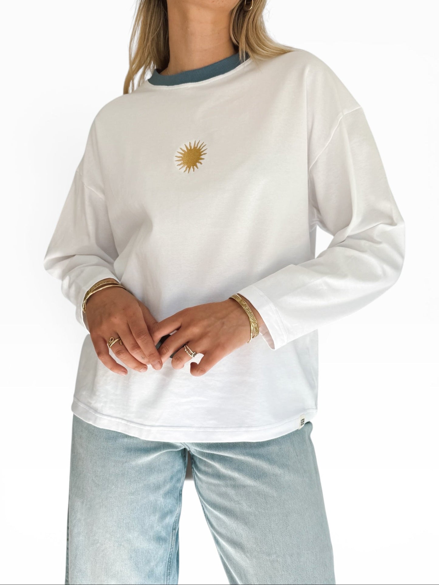 Unisex Sunburst Long Tee (Blue)