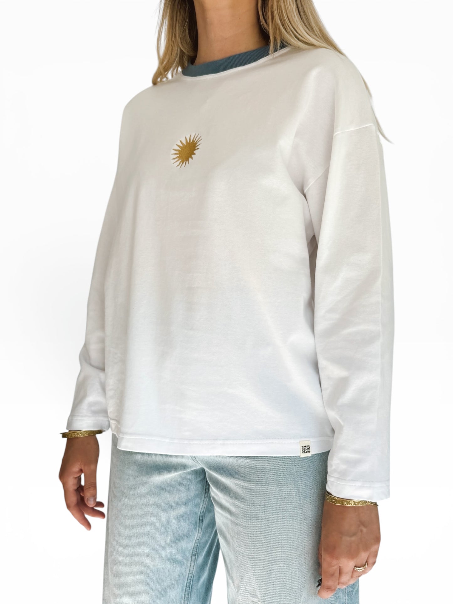 Unisex Sunburst Long Tee (Blue)